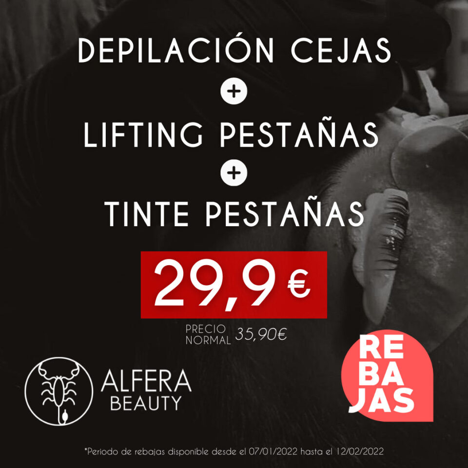 rebajas depilacion cejas+ lifting pestañas + tinte por 29,9€